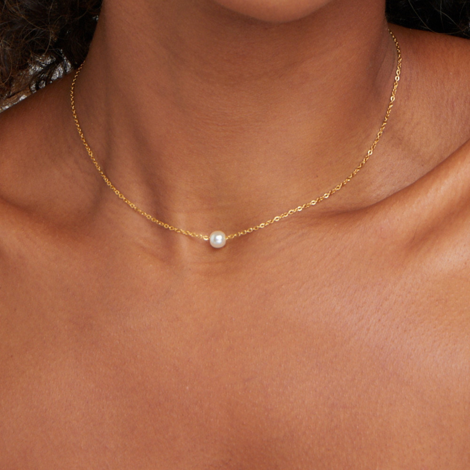 Collar Solitario Perla de Oro