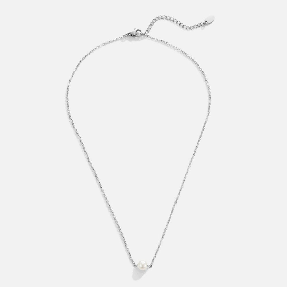 Collar Solitario de Plata con Perla