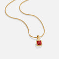Collar con colgante cuadrado de piedra de nacimiento
