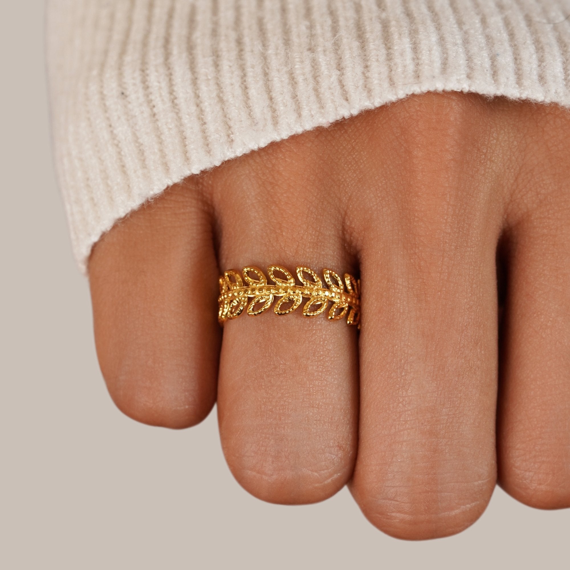 Anillo de hojas Flor de Verano