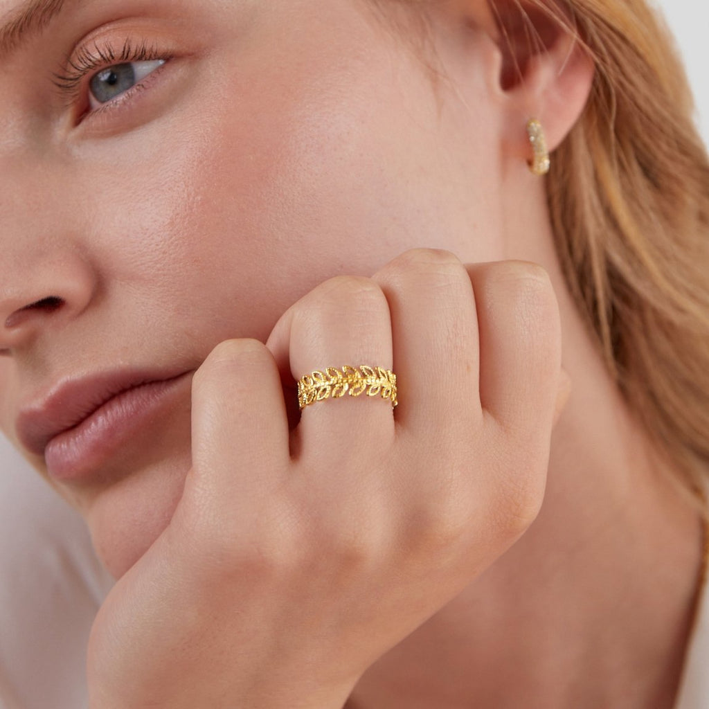Anillo de hojas Flor de Verano