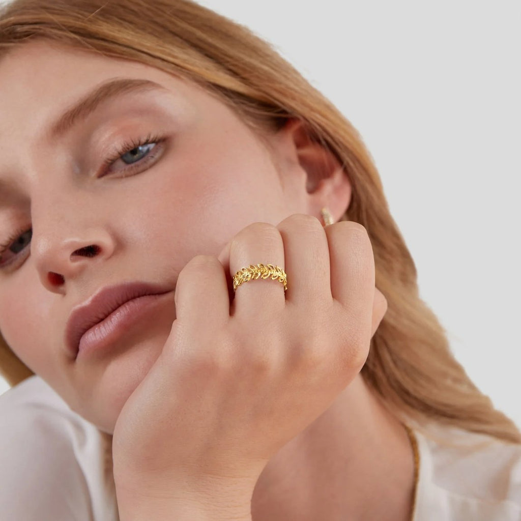 Anillo de hojas Flor de Verano