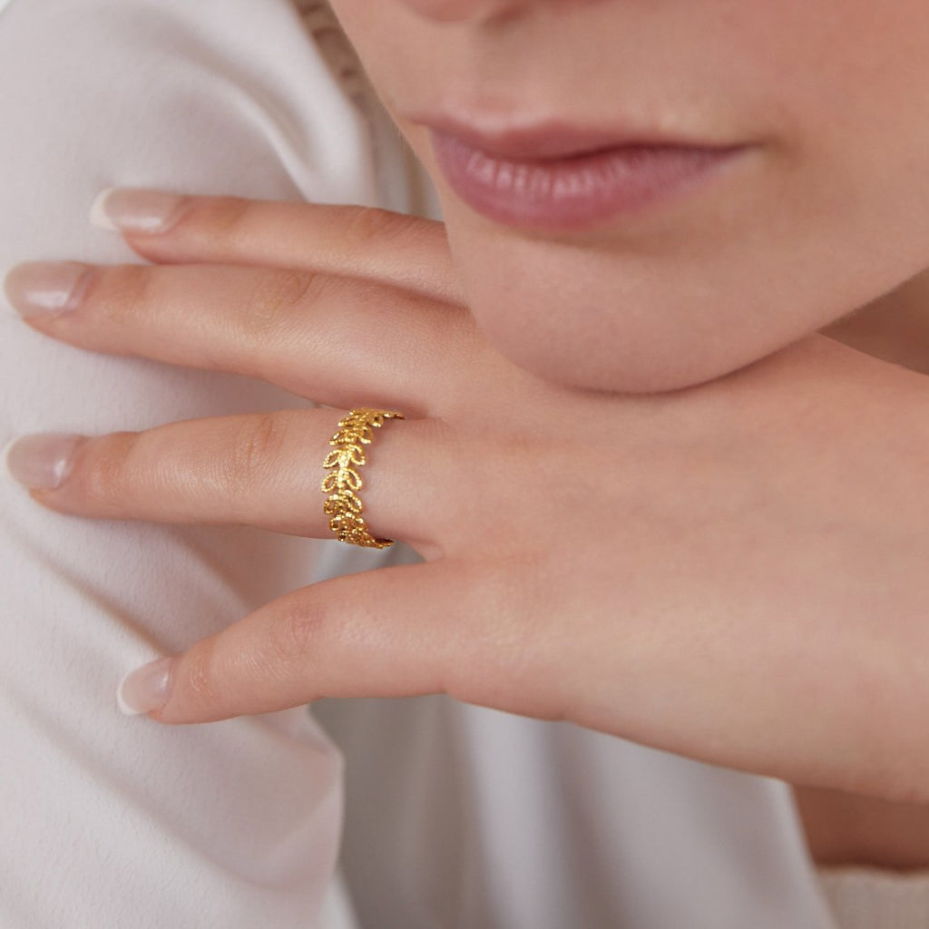 Anillo de hojas Flor de Verano