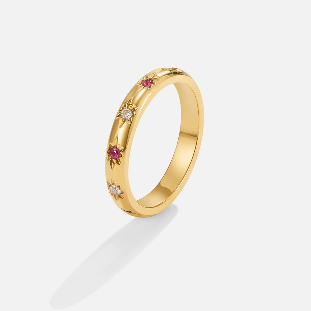 Anillo Tali de Cristal Multicolor