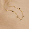 Collar con colgante cuadrado tipo gota Tara Gold
