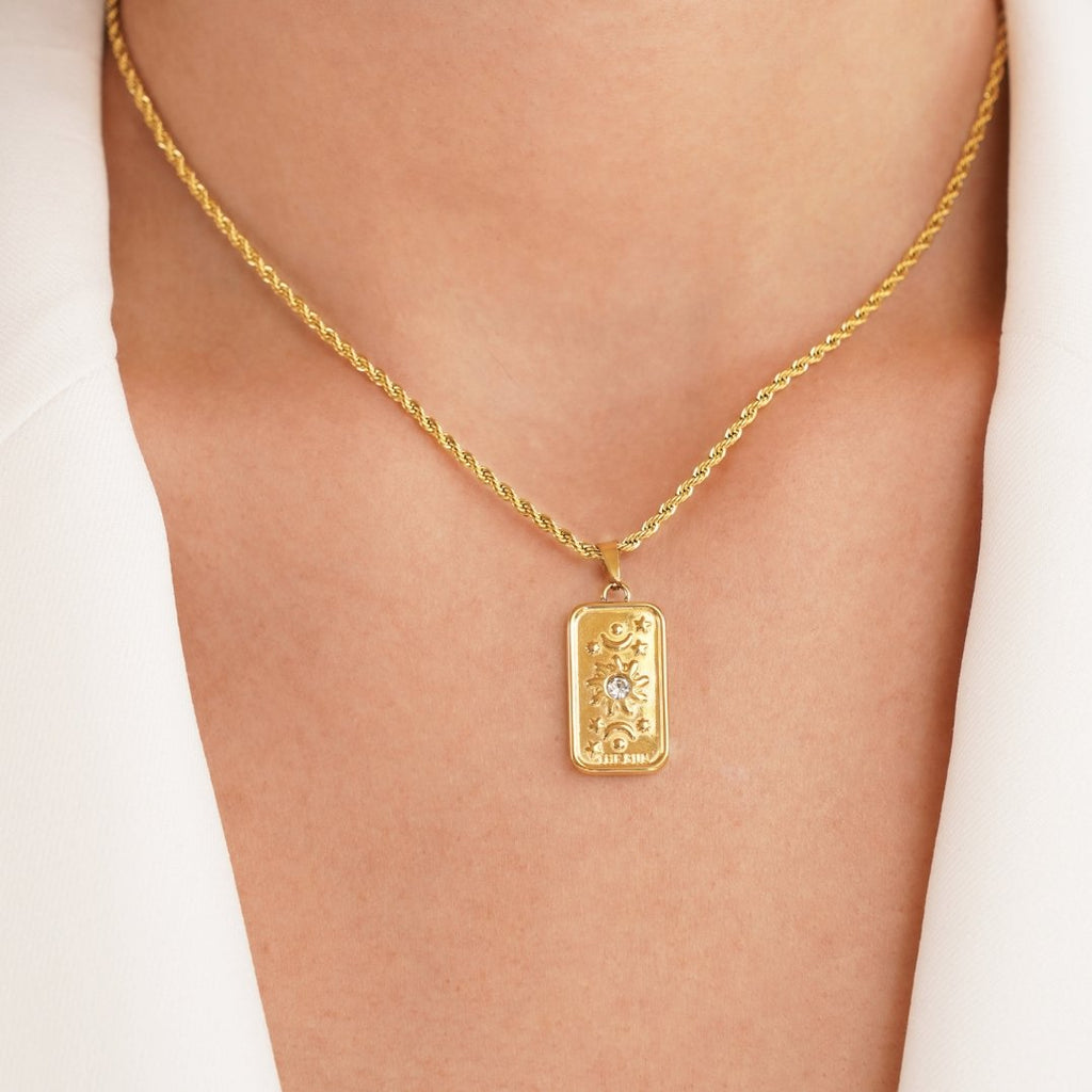 Collar Colgante de Tarot "El Sol"