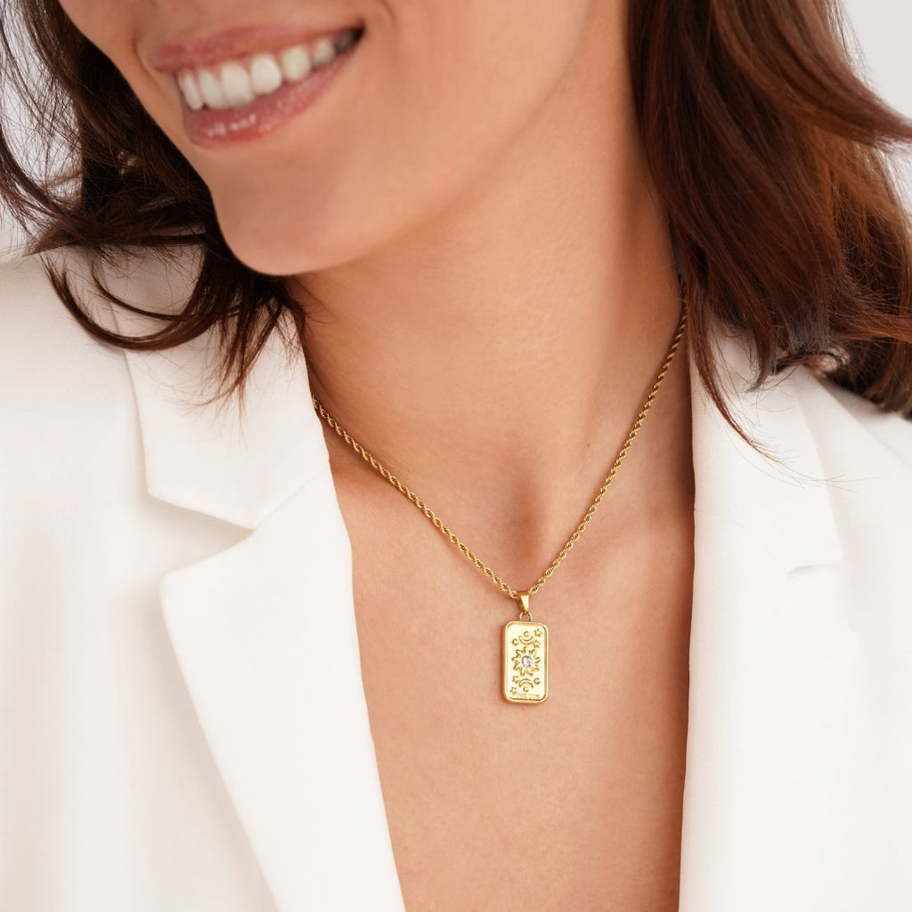 Collar Colgante de Tarot "El Sol"