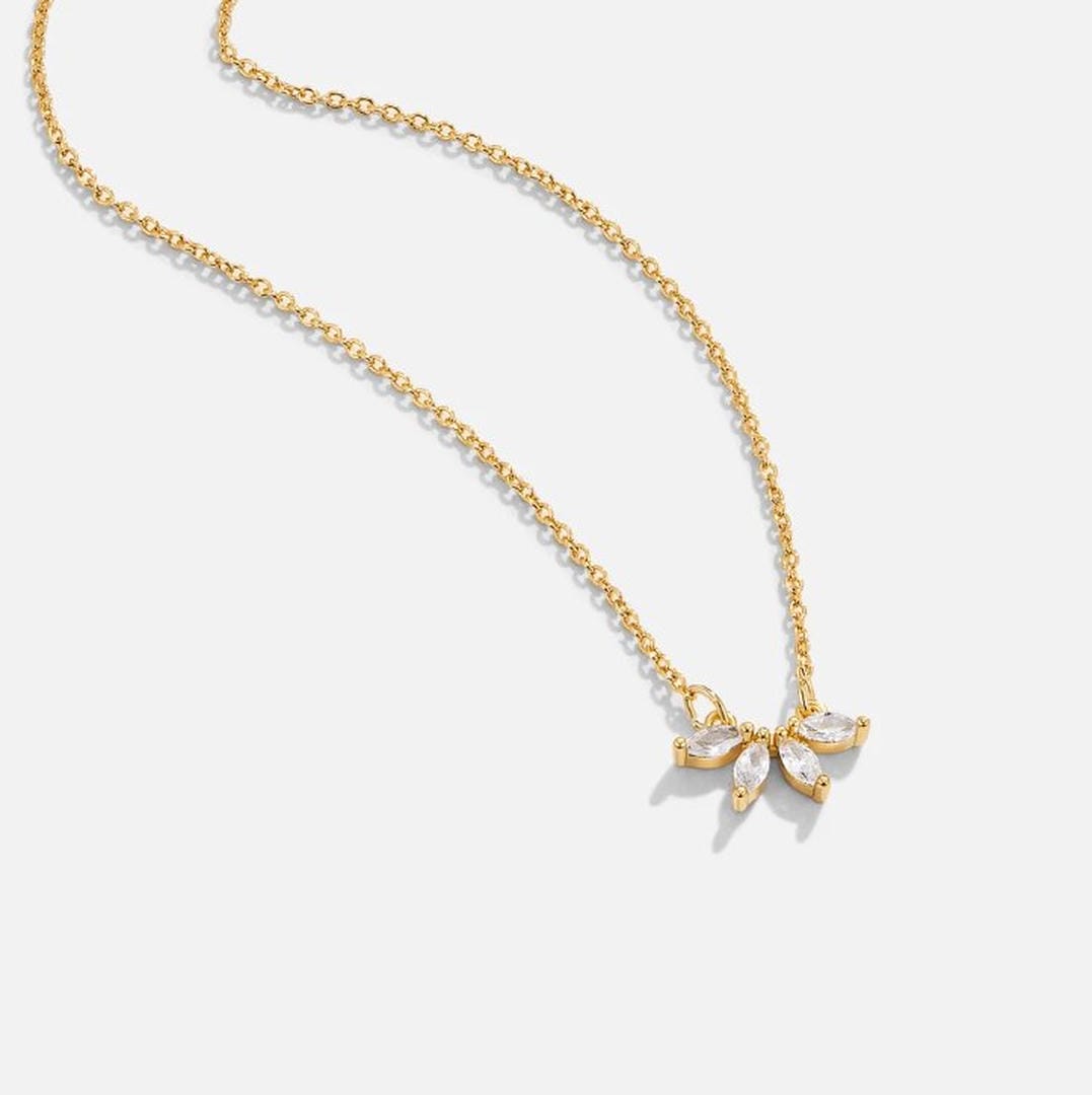 Collar de hoja de cristal brillante Omelia