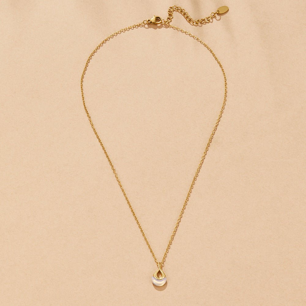 Collar con Colgante de Piedra Blanca Tiffany