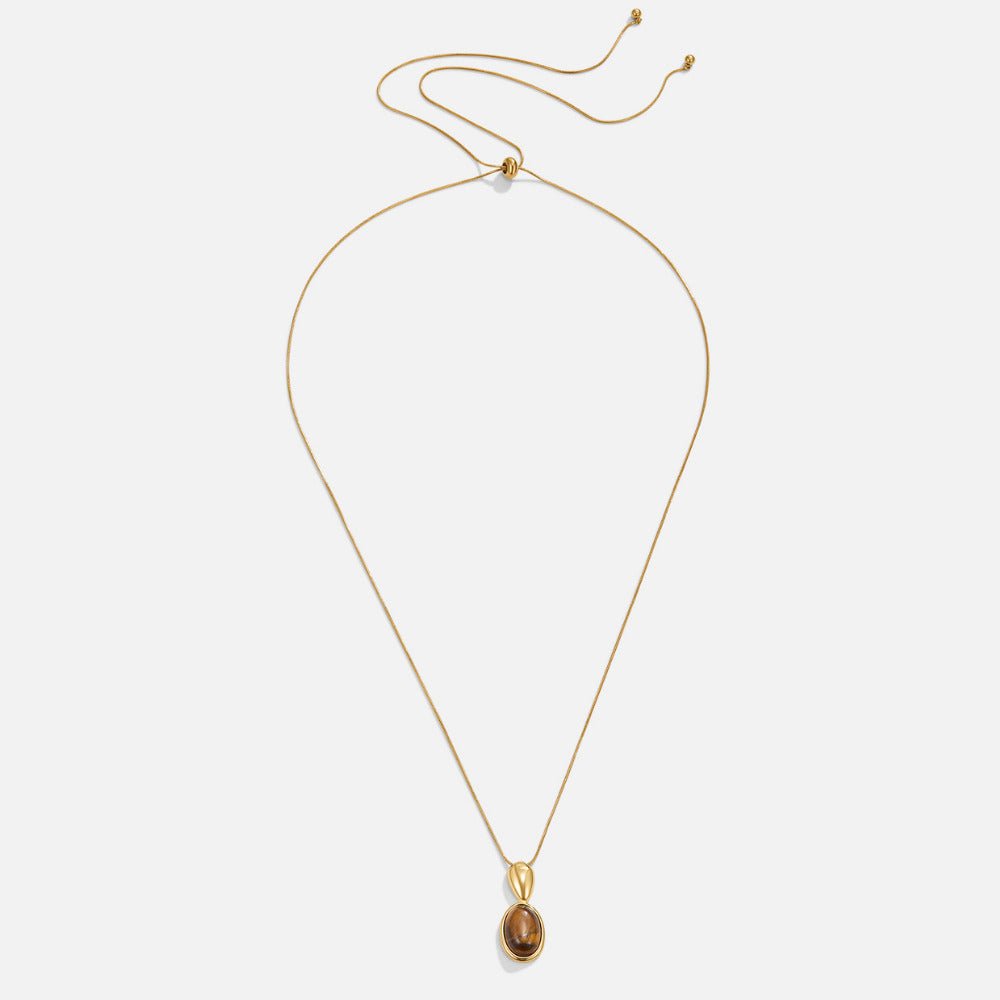 Collar largo de piedra ojo de tigre