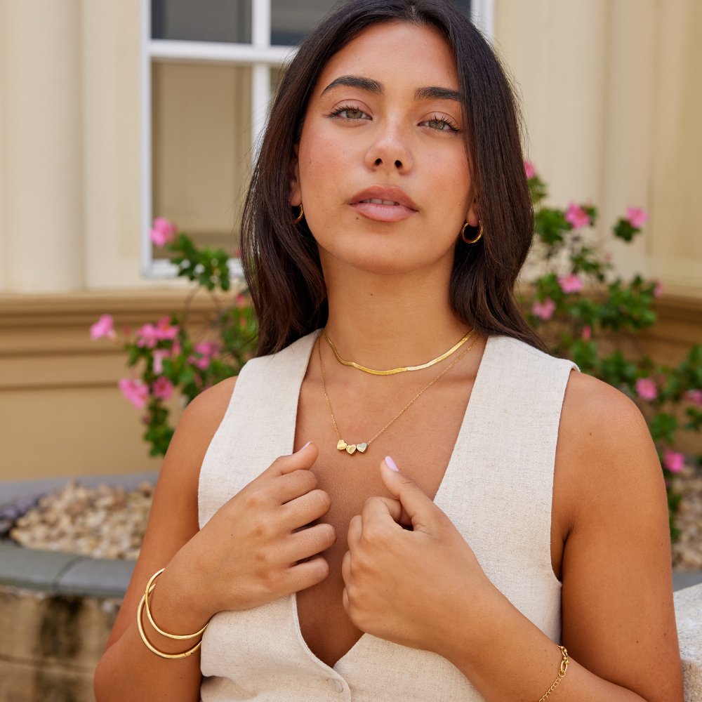 Collar Colgante Corazón Trío