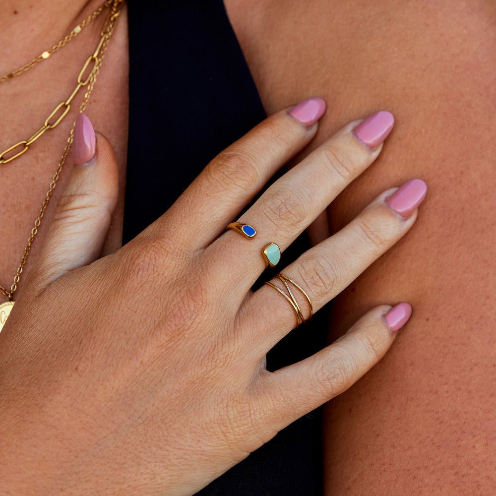 Anillo Sahara Envolvente Turquesa