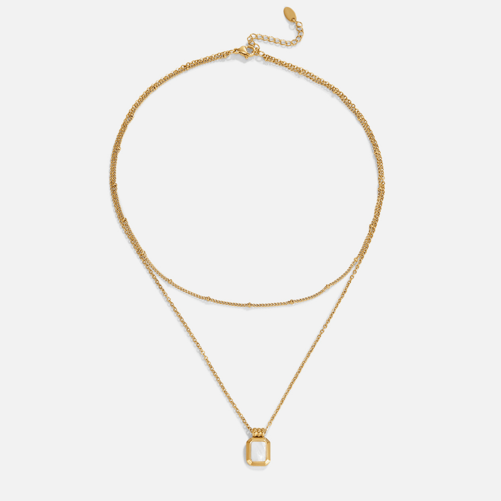 Collar colgante Valerie de capas blancas