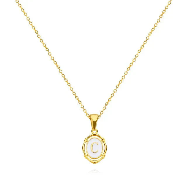Vintage Gold Letter Necklace