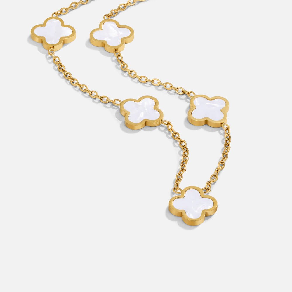 Collar Racimo de Trébol Blanco