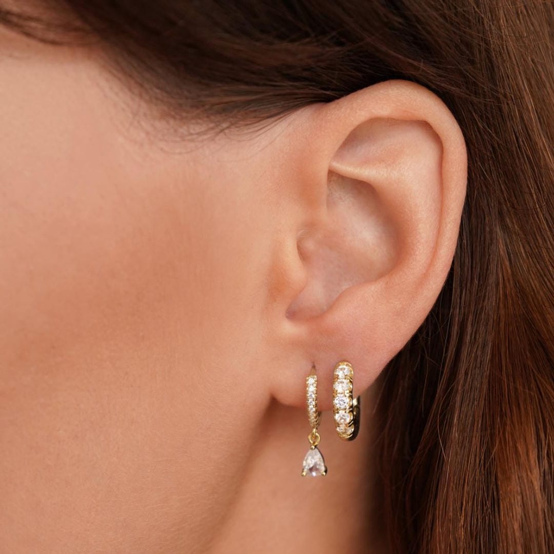 Aretes de Oro con Cristales
