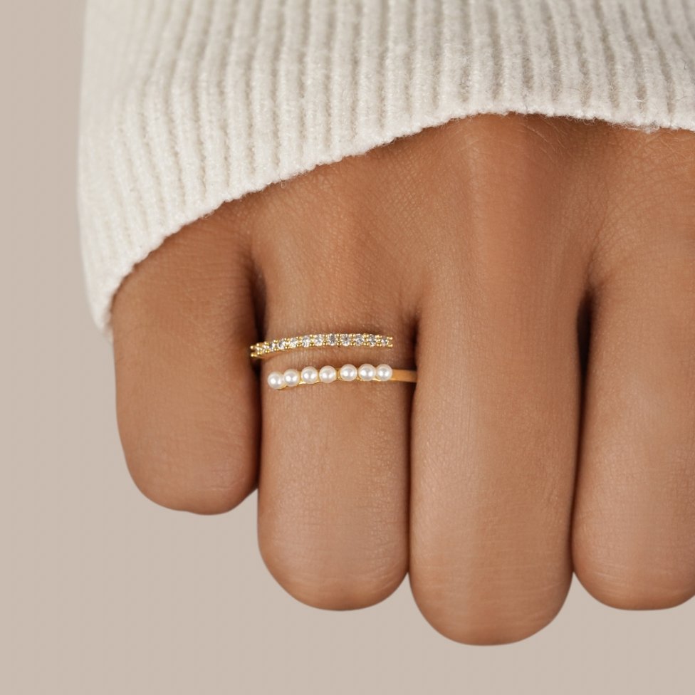 Anillo de Perlas y Cristales «Wrap Me»