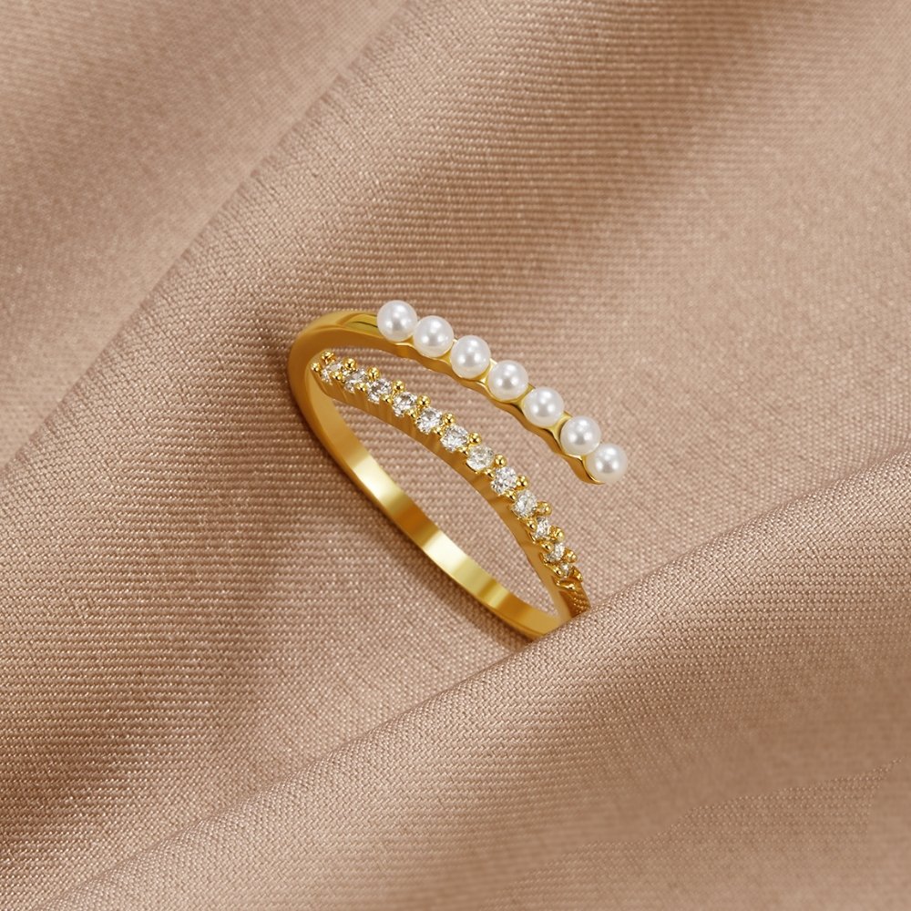 Anillo de Perlas y Cristales «Wrap Me»