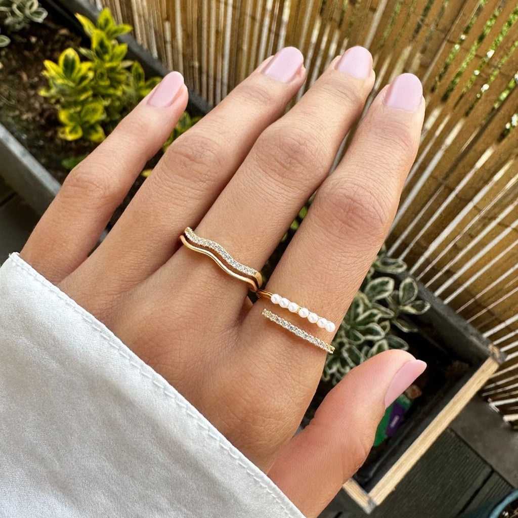 Anillo de Perlas y Cristales «Wrap Me»
