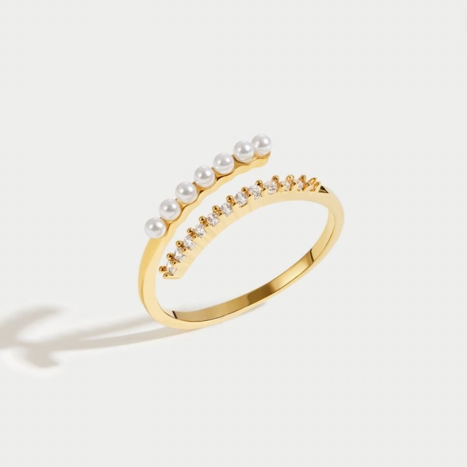 Anillo de Perlas y Cristales «Wrap Me»