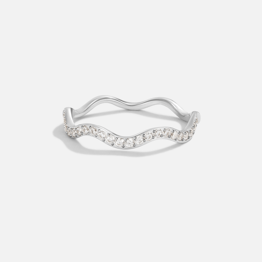 Anillo Zenya Ola de Cristal y Plata